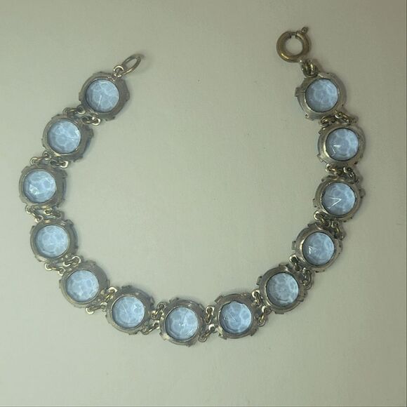 Blue Vintage Czech Glass Bracelet - Picture 6 of 8